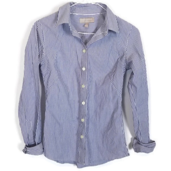 Banana Republic Tops - Banana Republic Blue & White Striped Button Down